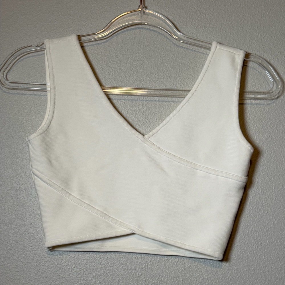 Elegant V neck bandage crop top